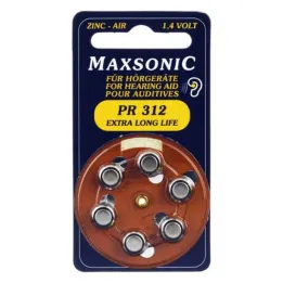 Batterijen voor hoortoestellen Maxsonic PR312, 6 stuks