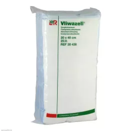 VLIWAZELL Absorberende kompressen niet-steriel 20x40 cm, 25 stuks
