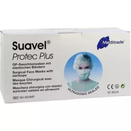 OP-GESICHTSMASKE met rubberen band+neusklem groen, 50 st