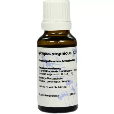 LYCOPUS VIRGINICUS D 3 Verdunning, 20 ml LYCOPUS VIRGINICUS D 3 Verdunning, 20 ml