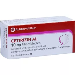 CETIRIZIN AL 10 mg film -gecoate tabletten, 50 st