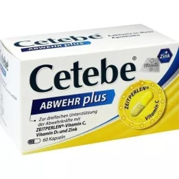 CETEBE ABWEHR Plus vitamine C+vitamine D3+Zink Kaps., 60 st