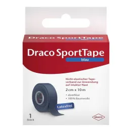 Draco tape verband 10mx2cm blauw, 1 st