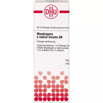 MANDRAGORA E radice siccata D 6 Verdunning, 20 ml