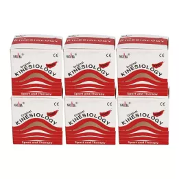 NASARA Kinesiotape 5 cmx5 m rood, 6 st