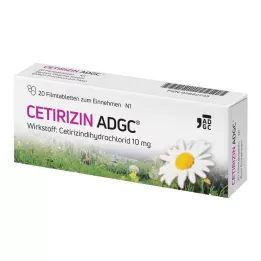 CETIRIZIN ADGC Filmomhulde tabletten, 20 stuks