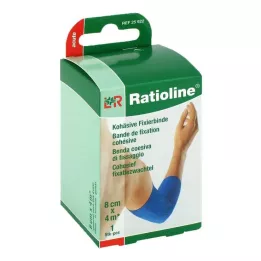 RATIOLINE acuut fixatieverband cohesief 8 cmx4 m blauw, 1 st