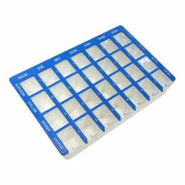 Tabletbox 1 week 28 vakken schuifdeksel, 1 st
