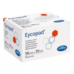 EYCOPAD Oogkompressen 56x70 mm niet-steriel, 5 stuks