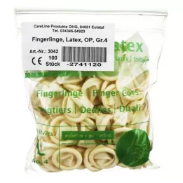 FINGERLING Latex OP Maat 4, 100 stuks