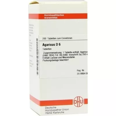 AGARICUS D 6 tabletten, 200 st