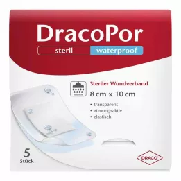 DRACOPOR waterdicht wondverband 8x10 cm steriel, 5 stuks