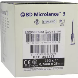 BD MICROLANCE Canule 22 G 1 0,7x25 mm, 100 stuks