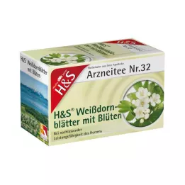 H&amp;S Meidoornbladeren met bloemen filterzak, 20X1.6 g