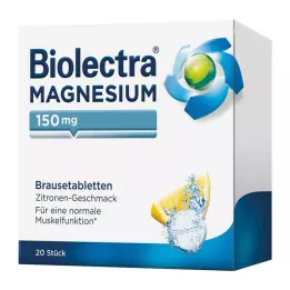 BIOLECTRA Magnesium 150 mg Citroen Bruistabletten, 20 stuks