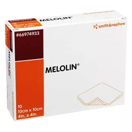 MELOLIN 10x10 cm wondverbanden steriel, 10 stuks