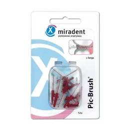 MIRADENT Interd.Pic-Brush vervangende borstel x-large bordeauxrood, 12 stuks