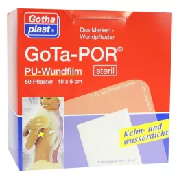 GOTA-POR PU Wondfolie 10x6 cm steriele pleister, 50 stuks