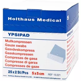 MULLKOMPRESSEN Ypsipad 5x5 cm steriel 8-laags, 25X2 st