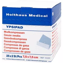 MULLKOMPRESSEN Ypsipad 7,5x7,5 cm steriel 8-laags, 25X2 st