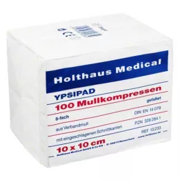 MULLKOMPRESSEN Ypsipad 10x10 cm niet-steriel 8-laags, 100 stuks
