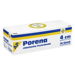 Porena elastisch gaasverband 4cm zonder cello wit, 10 stuks