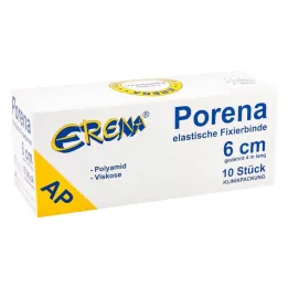 Porena elastisch gaasverband 6cm zonder cello wit, 10 stuks