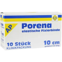 Porena elastisch gaasverband 10cm zonder cello wit, 10 stuks