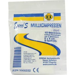 Erena steriel gaaskompres 5x5cm, 5x2 st