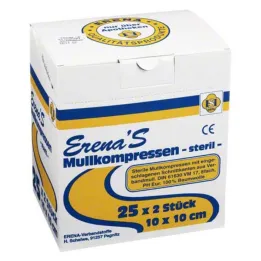 Erena Steriel gaaskompres 10x10, 25x2 st