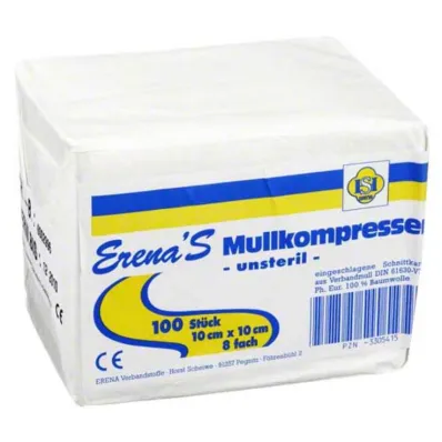 Erena niet-steriel gaaskompres 10x, 100 stuks Erena niet-steriel gaaskompres 10x, 100 stuks
