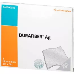 DURAFIBER Ag 15x15 cm verband, 5 stuks