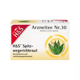 H&amp;S Weegbree kruidenfilterzakjes, 20X1.5 g