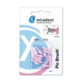 MIRADENT Interd.Pic-Brush vervangingsborstel xx-fijn roze, 12 stuks