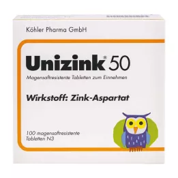 UNIZINK 50 maagsapresistente tabletten, 100 stuks