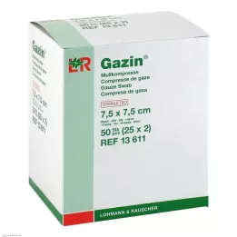 GAZIN Gaaskompres 7,5x7,5 cm steriel 8-laags, 25X2 st
