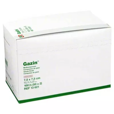 GAZIN Gaaskompres 7,5x7,5 cm steriel 8-laags, 50X2 st GAZIN Gaaskompres 7,5x7,5 cm steriel 8-laags, 50X2 st