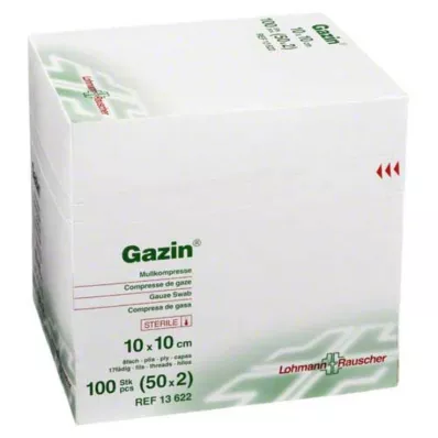 GAZIN Gaaskompres 10x10 cm steriel 8-laags, 50X2 st GAZIN Gaaskompres 10x10 cm steriel 8-laags, 50X2 st