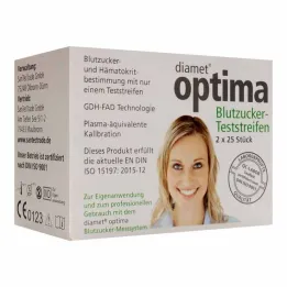 Diamet optima bloedsuikerteststrips 2in1, 2x25 stuks