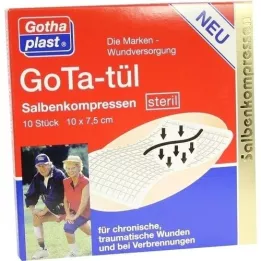GOTA TÜL Zalfkompressen 7,5x10 cm steriel, 10 st