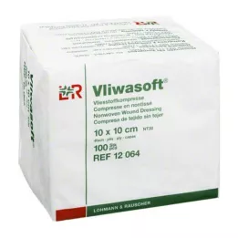 VLIWASOFT Nonwoven kompressen 10x10 cm niet-steriel 4l., 100 st