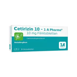 CETIRIZIN 10-1A Pharma filmomhulde tabletten, 7 stuks