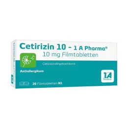 CETIRIZIN 10-1A Pharma filmomhulde tabletten, 20 stuks