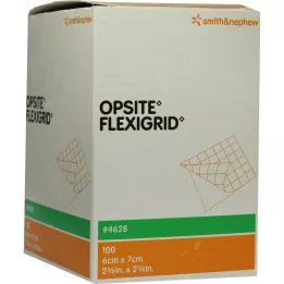 OPSITE Flexigrid trans. Wond werkwoord. 6x7 cm steriel, 100 st