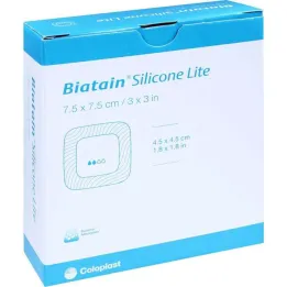 Biatain Silicone Lite schuimverband 7,5x7,5 cm, 10 st