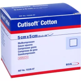 CUTISOFT Katoenen kompres 5x5 cm steriel 12-laags, 25X2 st