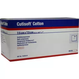 CUTISOFT Katoenen spleetkompres 7,5x7,5 cm steriel, 50X2 st