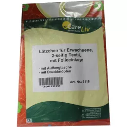 LÄTZCHEN Volwassene met zakje 2-zijdig textiel met foliedrukknopen, 1 stuk