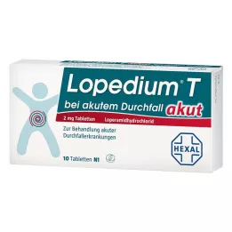 LOPEDIUM T acute voor acute diarree tabletten, 10 stuks