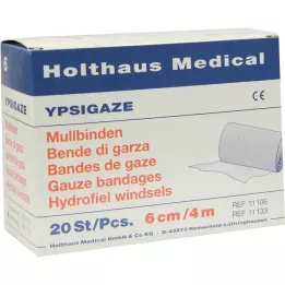 YPSIGAZE Gaasverband 6 cmx4 m, 20 stuks